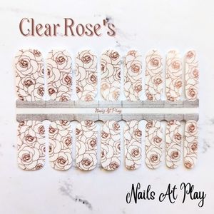 5 for $15 Nail Wrap - Clear Rose's (transparent)